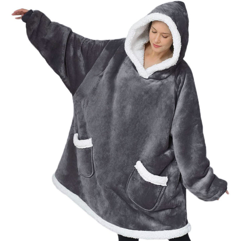 Übergrosse Hoodie-Decke mit Sherpa-Kapuze