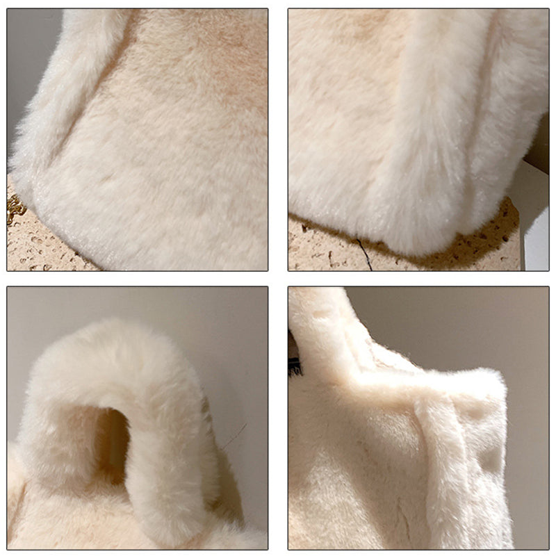 Flauschige Plüschtasche mit Kettenriemen