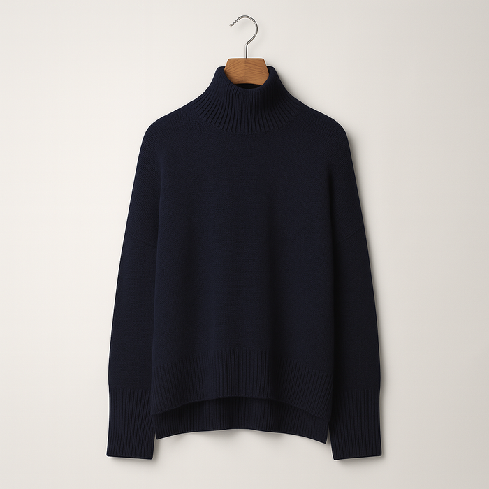 Damen Rollkragenpullover mit Weitem Schnitt