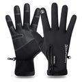 Schwarze Winterhandschuhe mit Touchscreen-Fingerspitzen