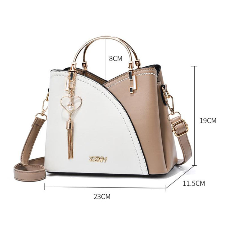 Colorblock-Handtasche mit Herzanhänger