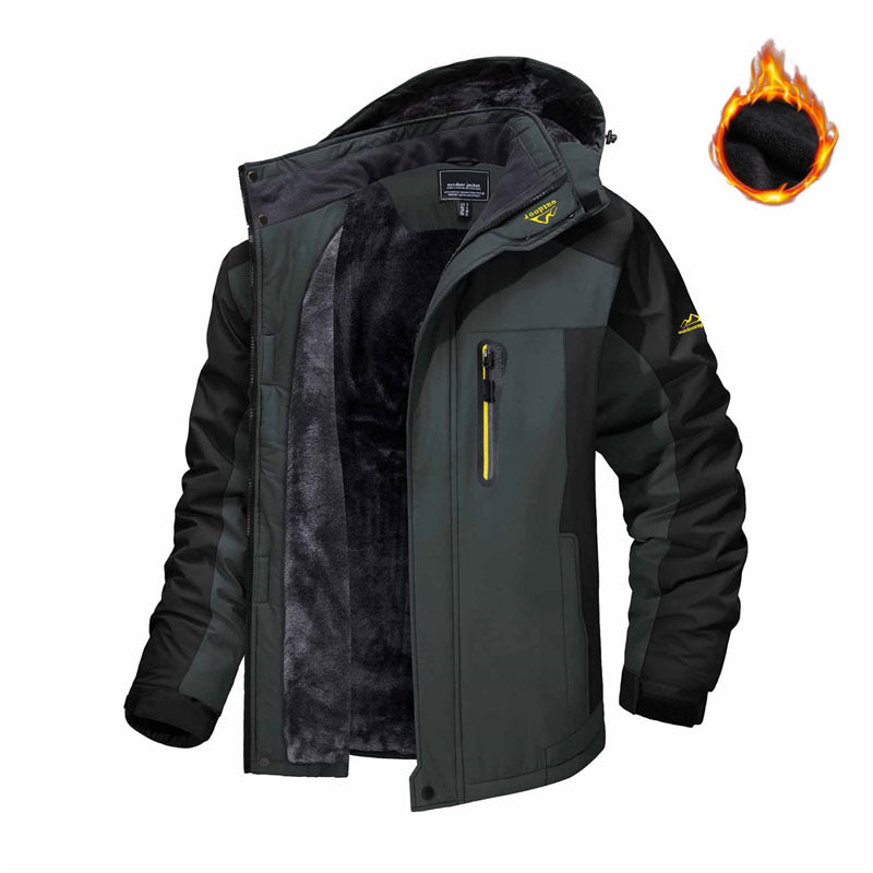 Herren-Parka mit Kapuze und Plüschfutter