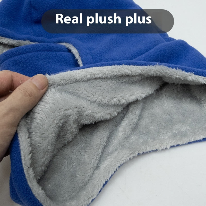 Schwarze Fleece-Sturmhaube mit Plüschfutter