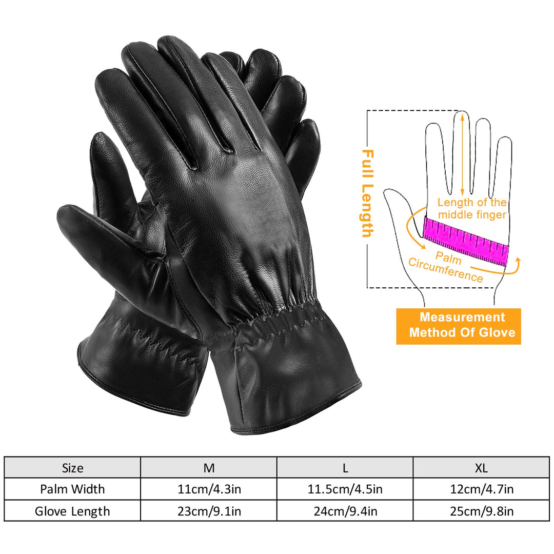 Schwarze Lederhandschuhe mit weichem Futter