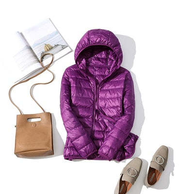Kerstin | Damen Modische Glänzende Kurze Winterjacke