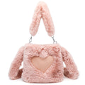 Flauschige Herztasche mit Hasenohren