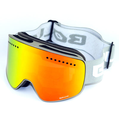 Rahmenlose Skibrille mit blauer verspiegelter Scheibe