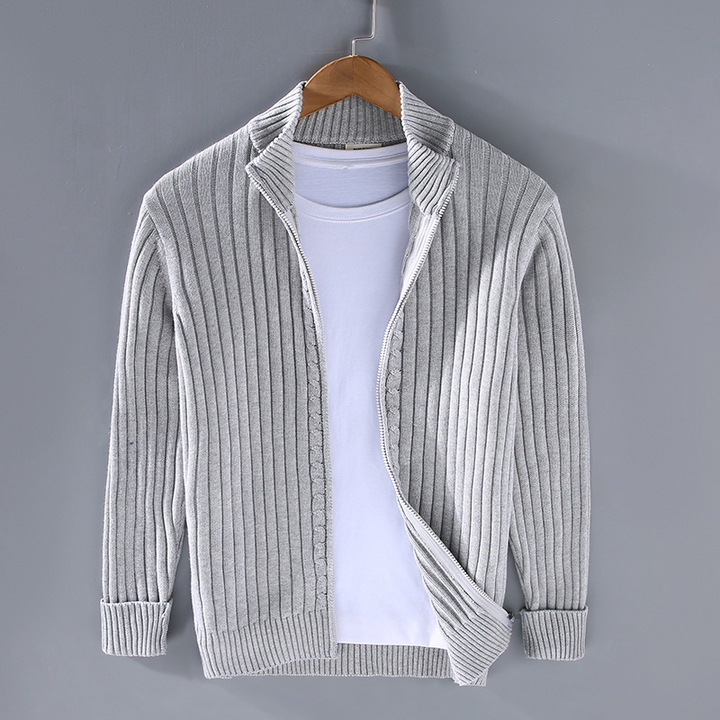 Paul | Herren Freizeit Strickcardigan mit Reißverschluss
