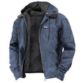 Herren-Fleecejacke mit Kapuze und Reissverschluss