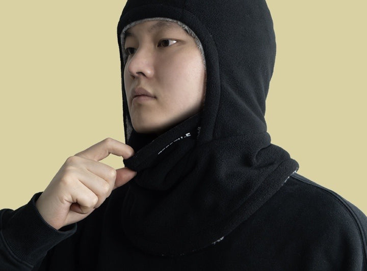 Schwarze Fleece-Sturmhaube mit Plüschfutter