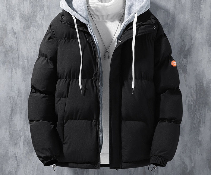 Elias | Wattierte Winterjacke Herren mit Kapuze im Lagenlook
