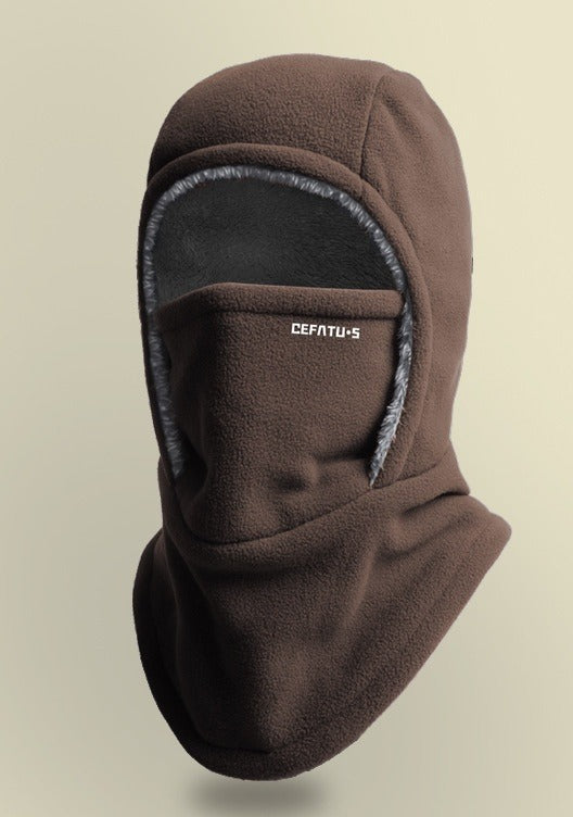 Schwarze Fleece-Sturmhaube mit Plüschfutter