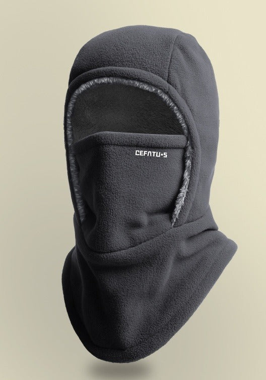 Schwarze Fleece-Sturmhaube mit Plüschfutter