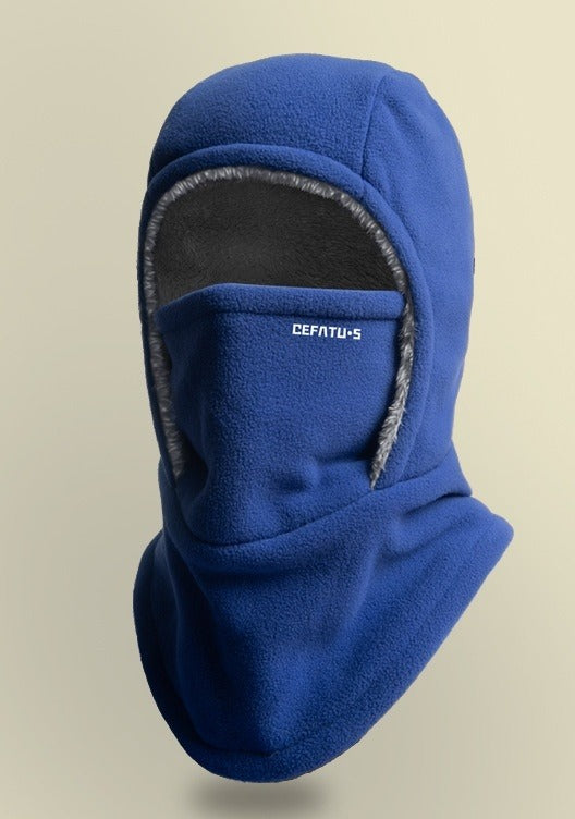 Schwarze Fleece-Sturmhaube mit Plüschfutter