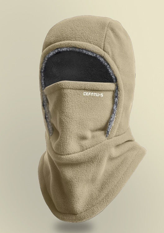 Schwarze Fleece-Sturmhaube mit Plüschfutter