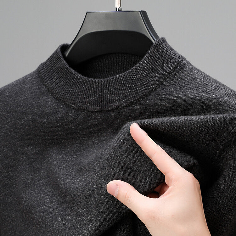 Herren Stehkragenpullover mit Geripptem Bündchen