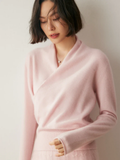 Laura | Damen Eleganter Wickelpullover Mit Überkreuztem Design