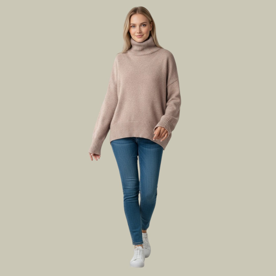 Sabine | Damen Übergroßer Rollkragenpullover für den Winter