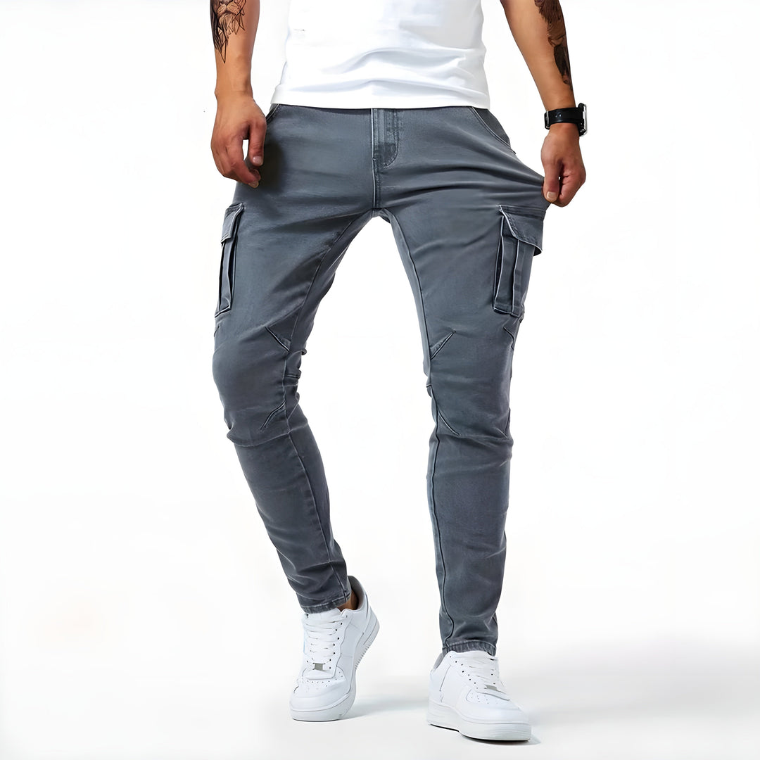 Tim | Herren Trendige Cargohose mit mehreren Taschen und schmaler Passform