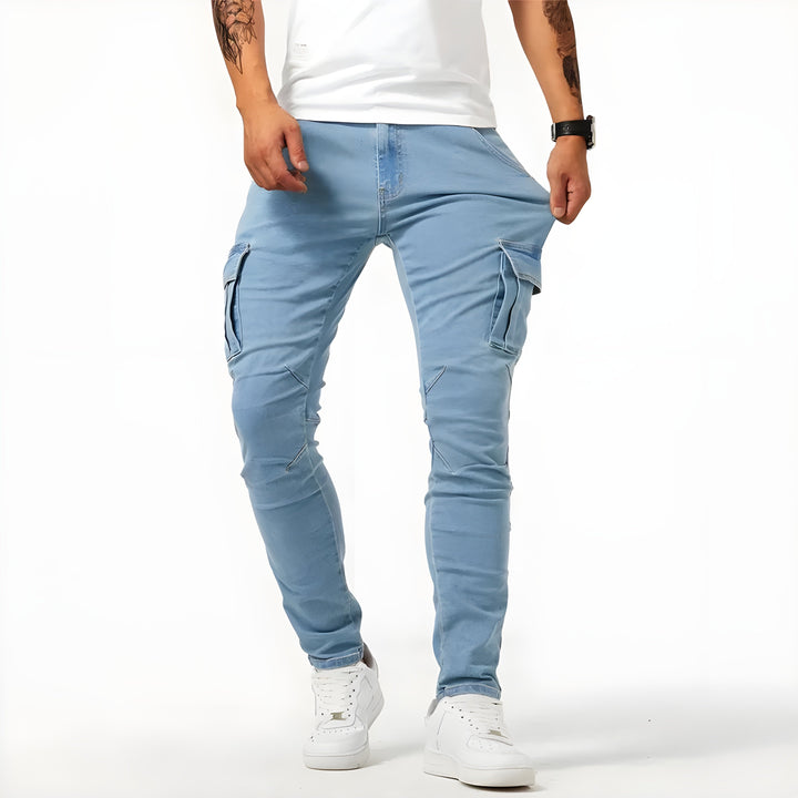 Tim | Herren Trendige Cargohose mit mehreren Taschen und schmaler Passform