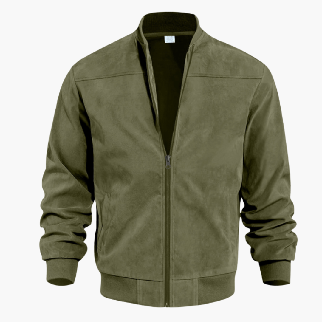 Elias | Herren Wildleder Bomber Lässige Zipper Übergangsjacke
