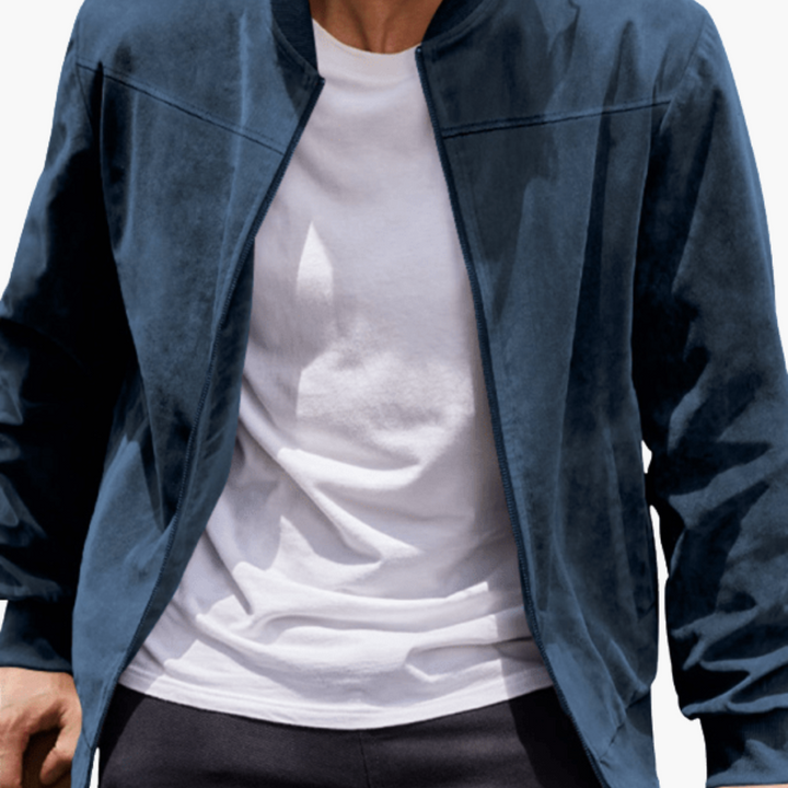 Elias | Herren Wildleder Bomber Lässige Zipper Übergangsjacke
