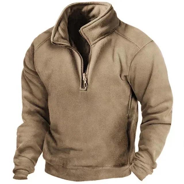 Herren Half-Zip Pullover mit Stehkragen für Alltag