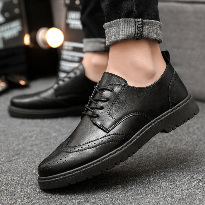 Herren Brogue Oxford Schnürschuhe in Schwarz-Weiß