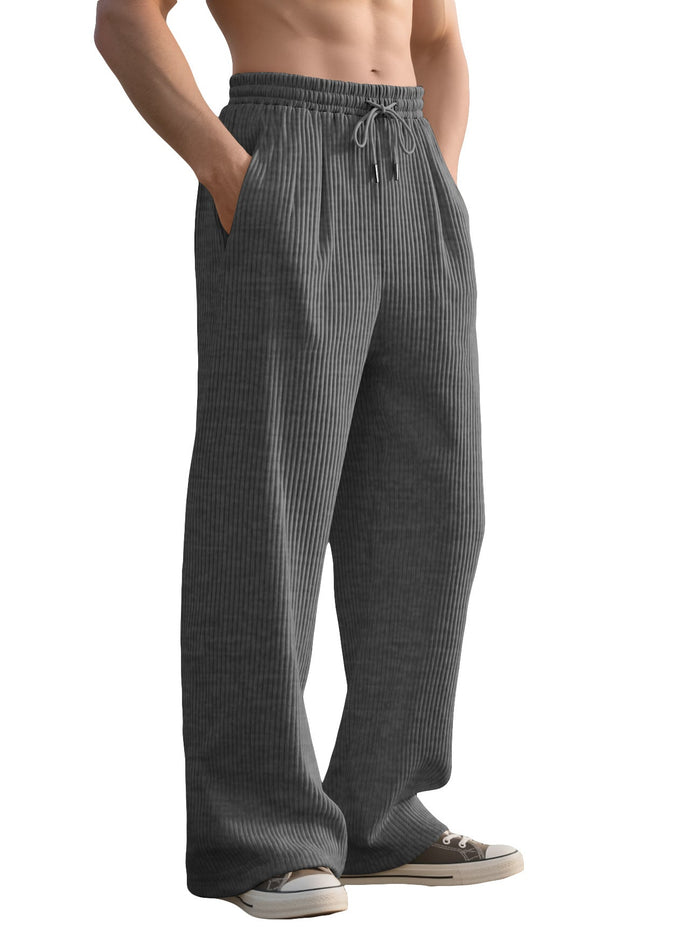 Herren Cordhose Gerade mit Elastischem Tunnelzugbund