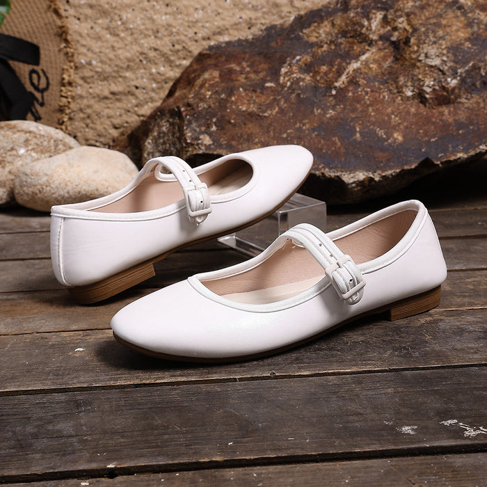 Damen Mary-Jane-Ballerinas mit Riemchen und Blockabsatz