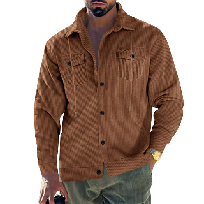 Herren Cordjacke mit Brusttaschen und Druckknöpfen