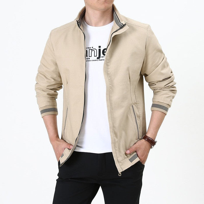 Herren Harrington-Jacke mit Stehkragen und Reißverschluss
