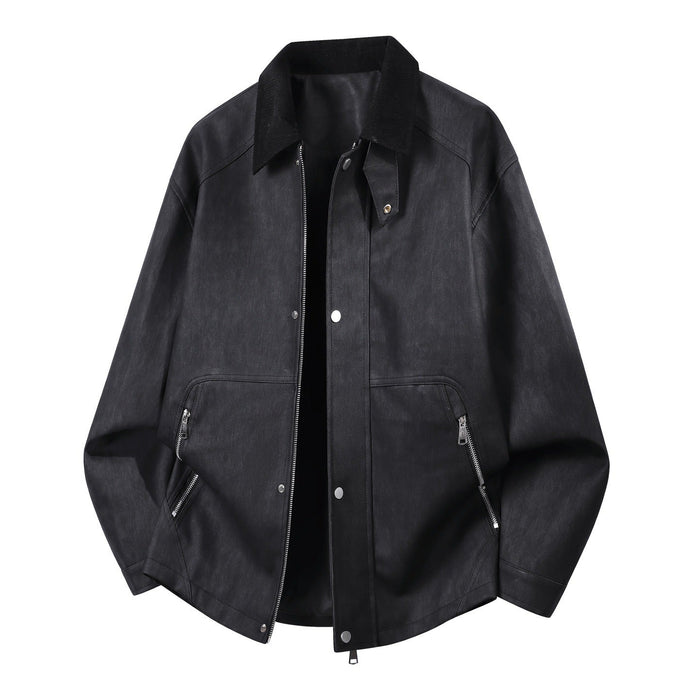 Herren Harringtonjacke mit Cordkragen und Reißverschlusstaschen