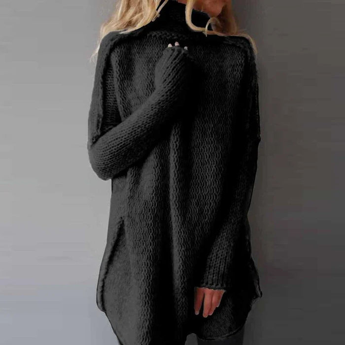Damen Strickkleid mit langen Ärmeln für Herbst und Winter