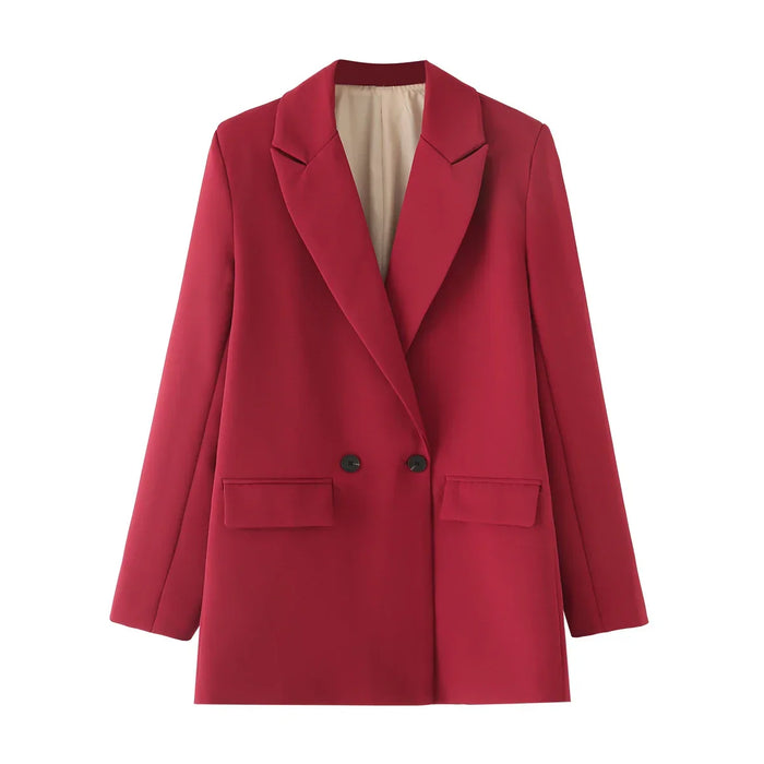 Damen Blazer-Mantel mit Reverskragen und Taschen