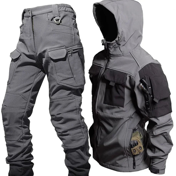 Herren Thermo-Outfit mit Kapuze und Mehreren Taschen