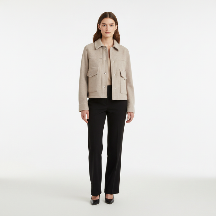 Damen Jacke mit Kragen und Knopfleiste für Herbst