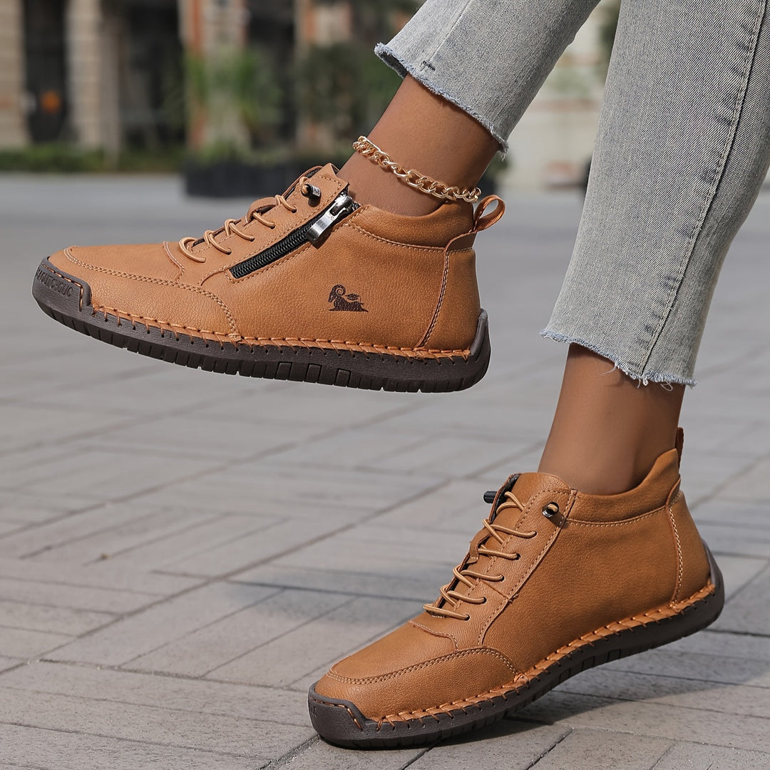 Bettina  | Damen Bequeme Schnürschuhe mit Reißverschluss