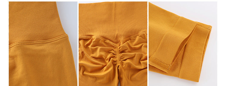 Scrunch-Leggings mit hohem Bund von hinten