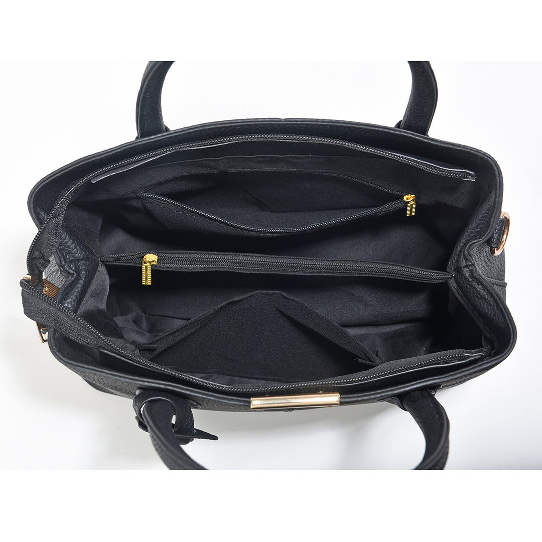 Eckige Kunstleder-Handtasche mit zwei Henkeln