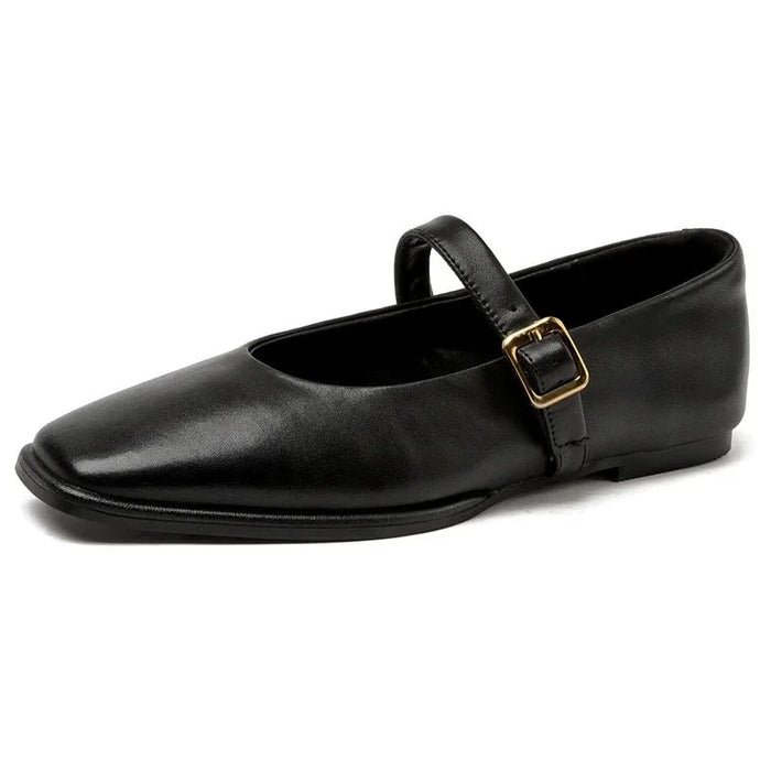 Damen Mary Jane Schuhe mit Schnalle und Flachem Absatz