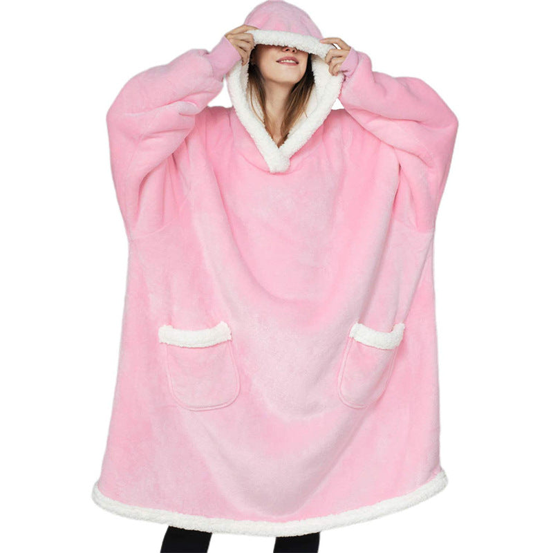Übergrosse Hoodie-Decke mit Sherpa-Kapuze