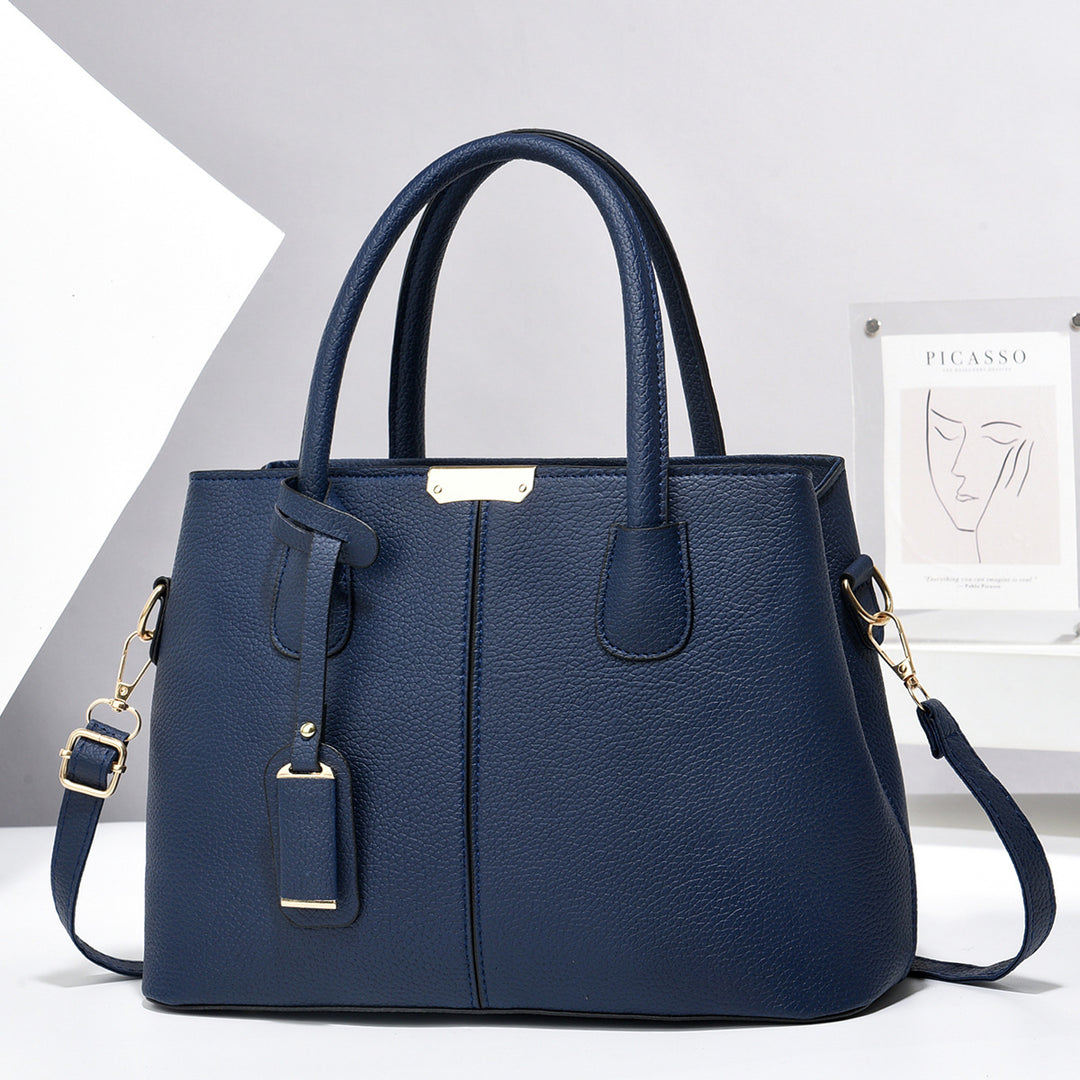 Eckige Kunstleder-Handtasche mit zwei Henkeln