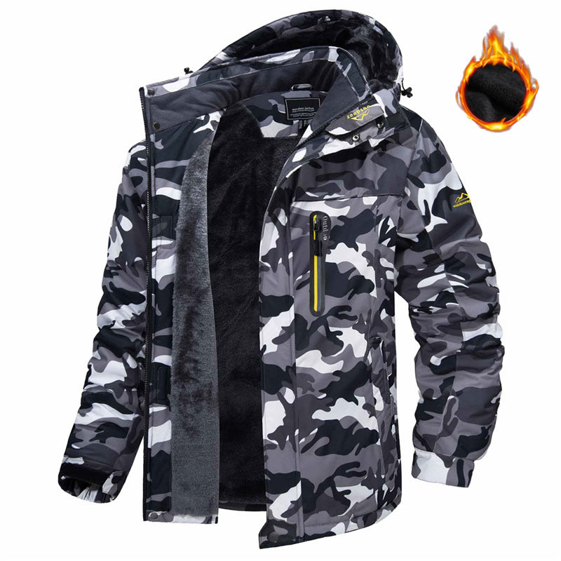 Herren-Parka mit Kapuze und Plüschfutter