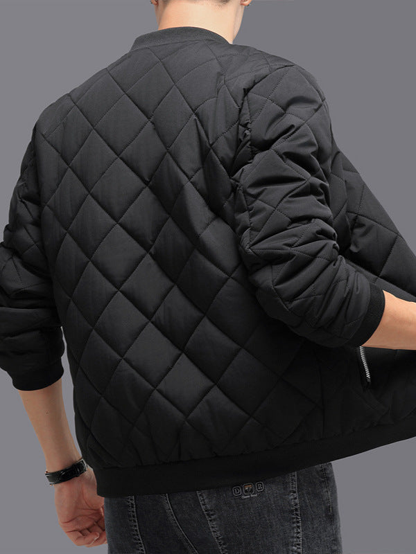 Herren Steppjacke mit Rautensteppung in Schwarz
