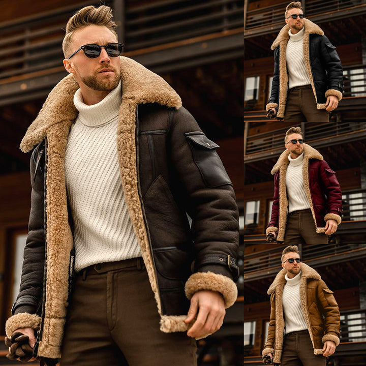 Herren Winterjacke mit grossem Fellkragen