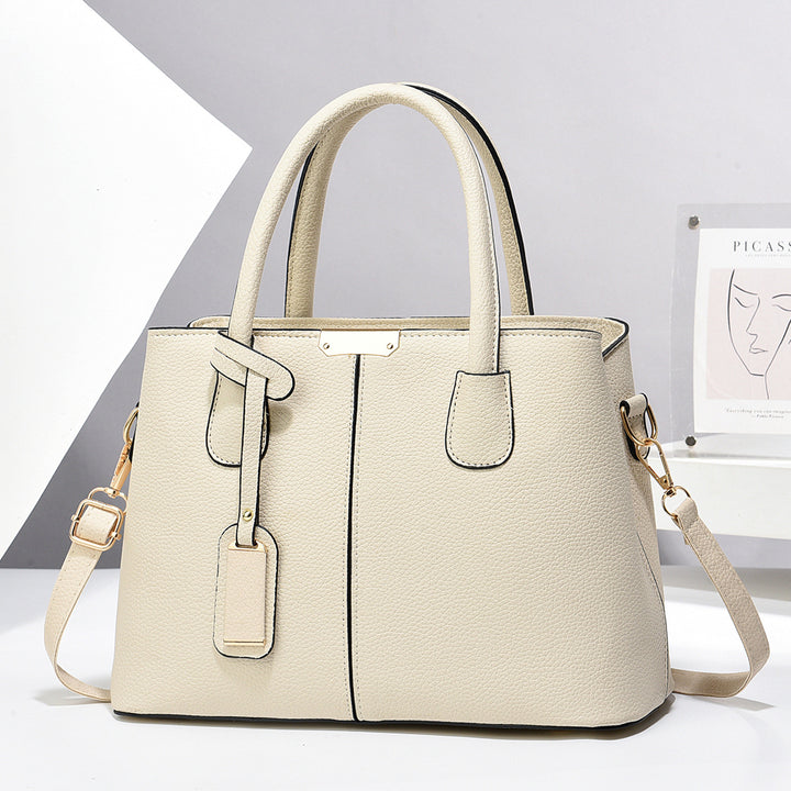 Eckige Kunstleder-Handtasche mit zwei Henkeln