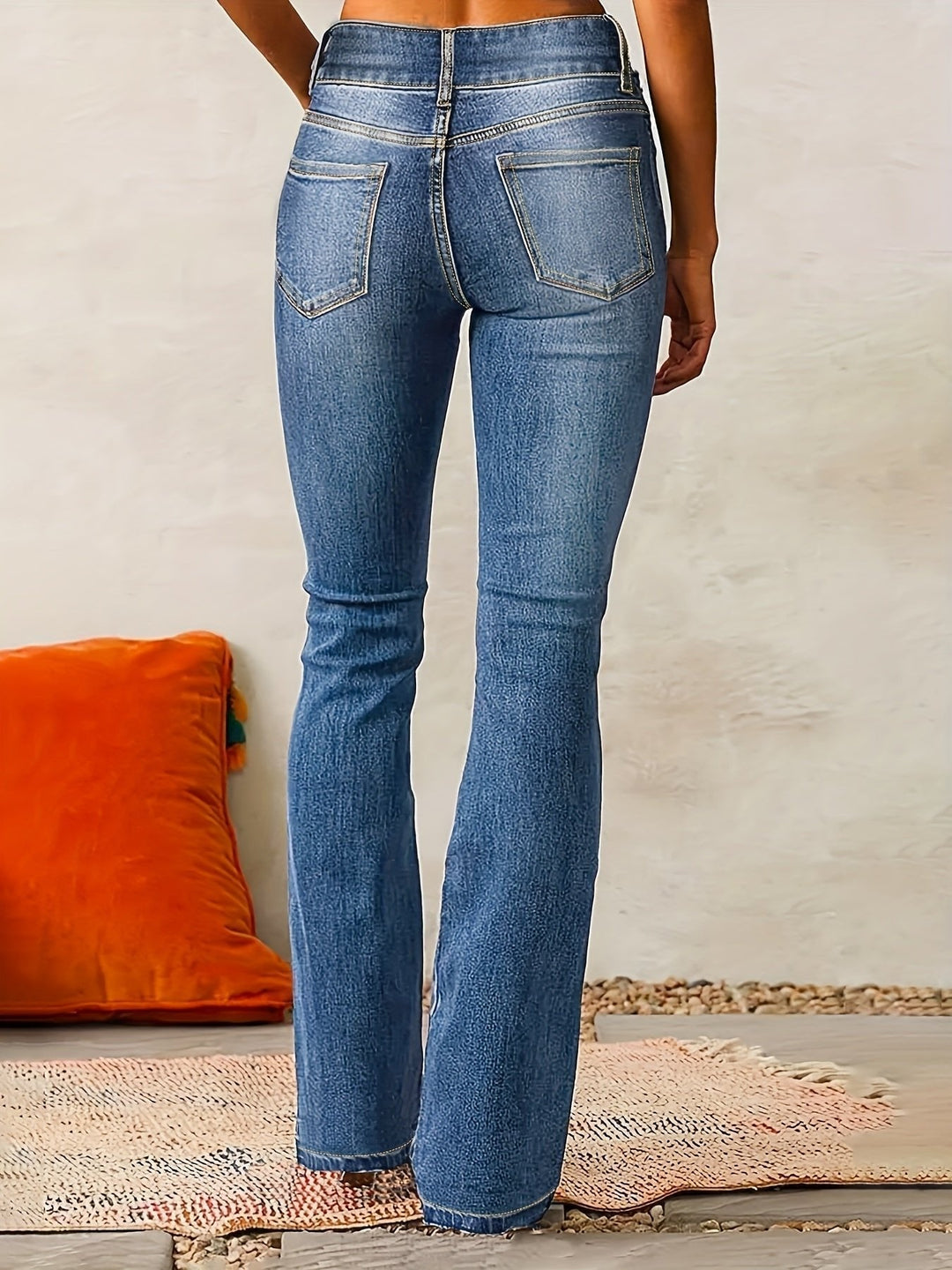 Greta | Damen High-Waist Bootcut Stretch-Denim Jeans