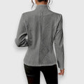 Elisabeth | Damen Strukturierter Langarm-Pullover mit Stehkragen Kabelstrick-Optik