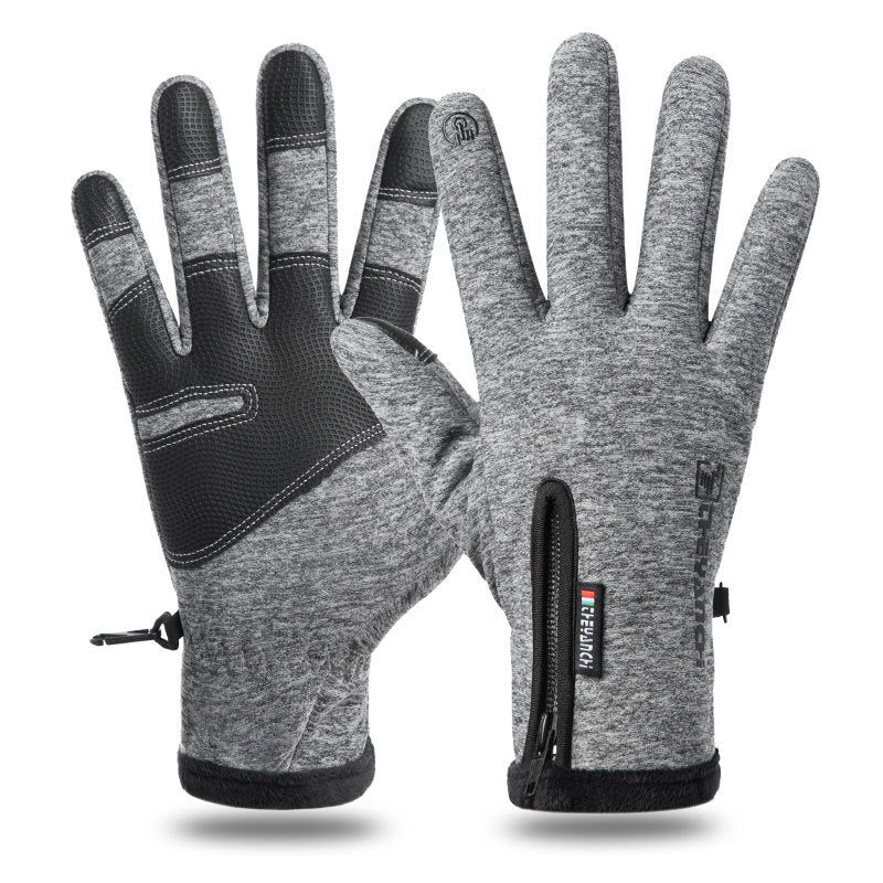 Schwarze Winterhandschuhe mit Touchscreen-Fingerspitzen